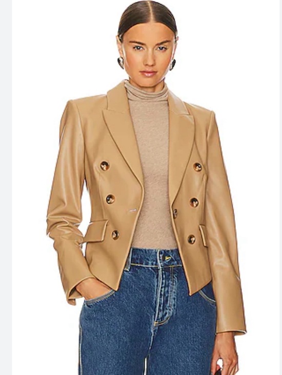 Veronica Beard Jackets & Blazers - Veronica Beard Cooke Vegan Leather Khaki Jacket NWOT